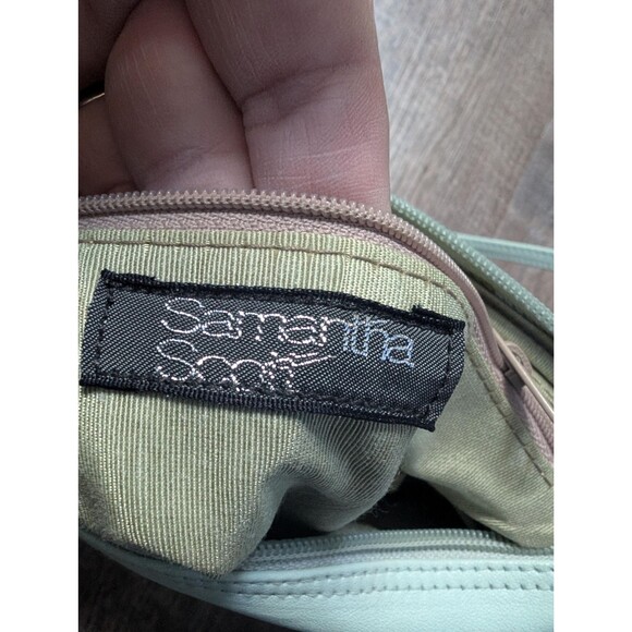 Mint Green Leather Purse by Samantha Scott: Medium Shoulder Crossbody Handbag - Picture 12 of 14
